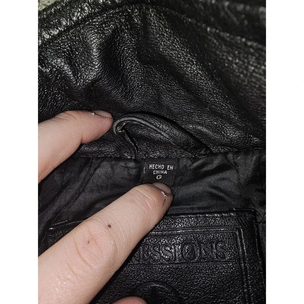 Vintage Expression Contemporary Men’s Leather‎ Jacket SZ L Black Great Condition